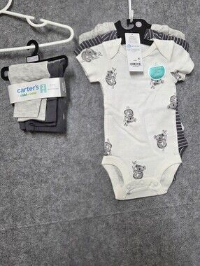 Carters Baby 3 Piece Body Suit & 2 Pairs Of Pants Newborn Nwt